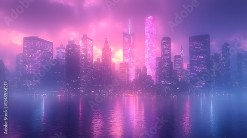 Towering corporate rivals in a glowing city skyline