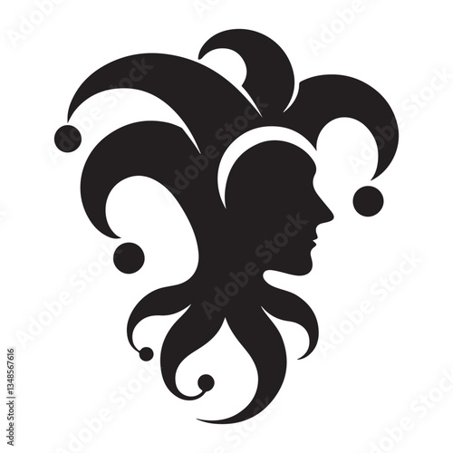 Jester Silhouette Vector Art for Comedy and Entertainment Designs