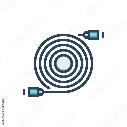 Color illustration icon for cable