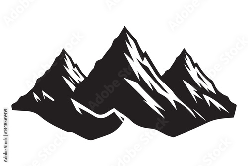 Mountain Silhouette Vector Landscape Illustration for Outdoor Adventure