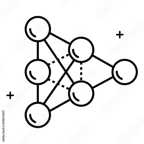 Machine Learning and Deep Learning Vector icon design with Editable Stroke