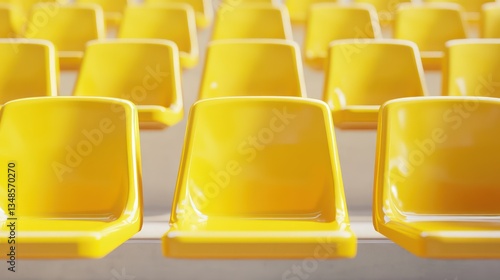 Empty Yellow Stadium Seats (1)