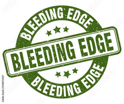 bleeding edge stamp. bleeding edge label. round grunge sign