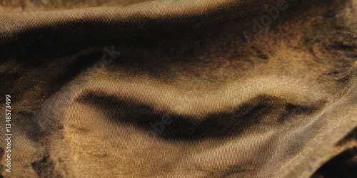 A rugged waxed canvas fabric texture background in warm brown. The slightly glossy, water-resistant surface with visible creases gives a durable, utilitarian look, ideal for outdoor gear, backpacks,