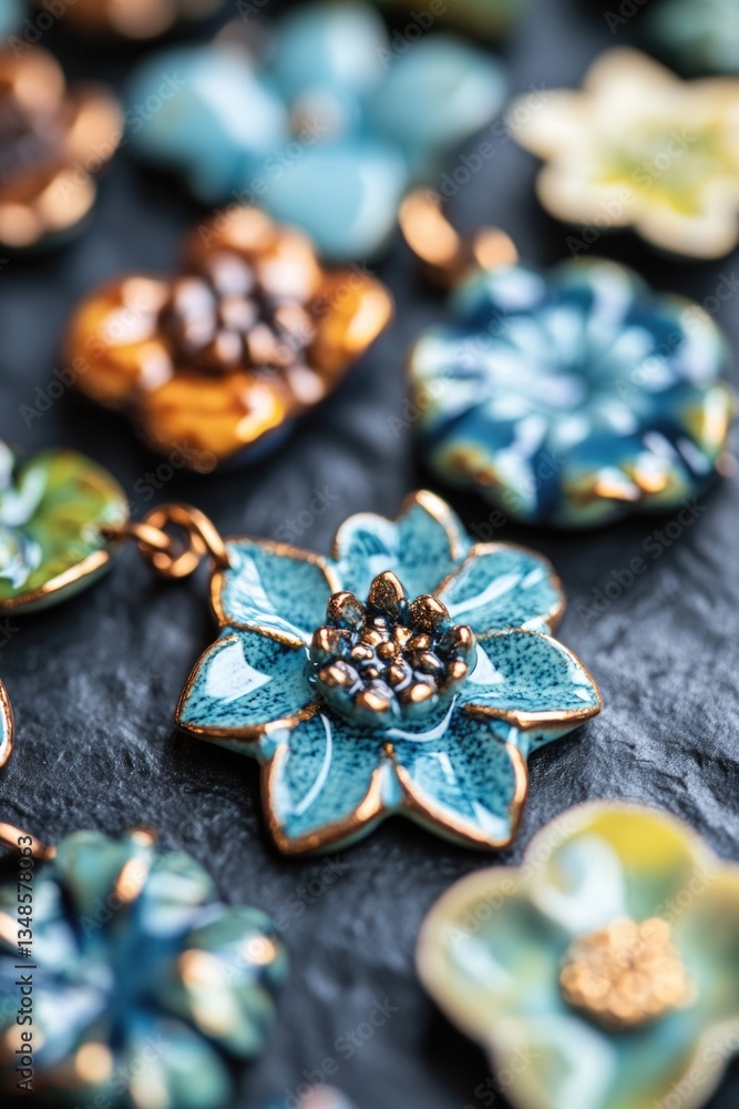 Obraz premium A bouquet of colorful flowers displayed on a wooden table