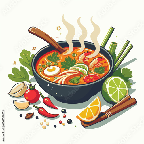 soup, asian, food, bowl, chili, shrimp, cuisine, thai, spicy, delicious, meal, lime, background, fresh, lunch, traditional, thailand, healthy, dinner, prawn, seafood, cooking, tom, gourmet, asia, thai