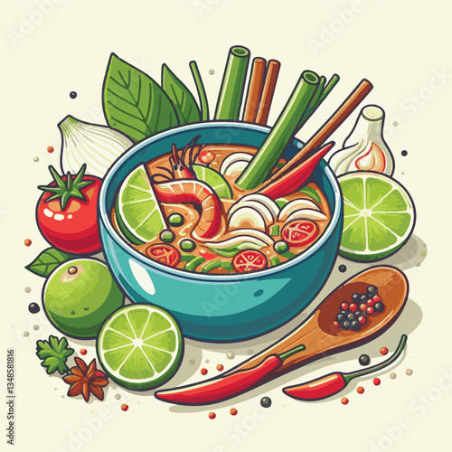 soup, asian, food, bowl, chili, shrimp, cuisine, thai, spicy, delicious, meal, lime, background, fresh, lunch, traditional, thailand, healthy, dinner, prawn, seafood, cooking, tom, gourmet, asia, thai