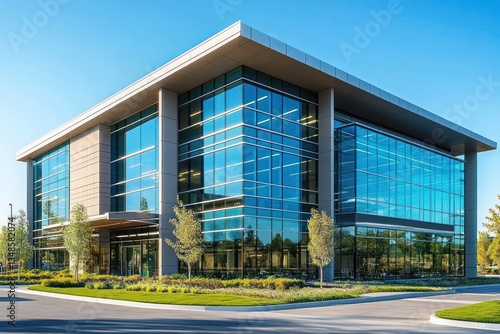 Wallpaper Mural Modern Commercial Office Building with Glass Facade and Contemporary Architectural Design in Urban Environment Torontodigital.ca