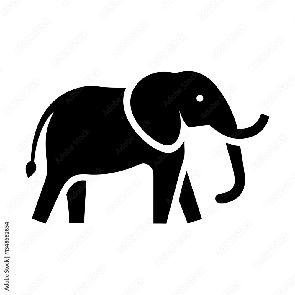 Fototapeta premium Elephant animal silhouette icon