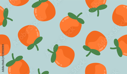 Cute orange fruits pattern background vector design