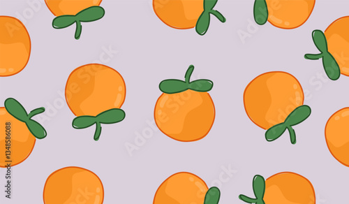 Cute orange fruits pattern background vector design