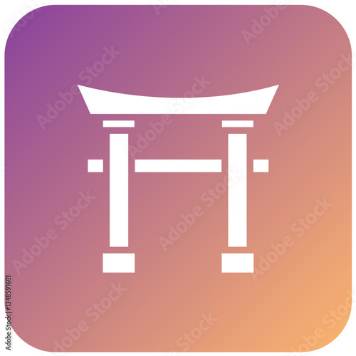 Vector Design Torii Gate Icon Style