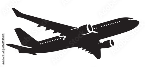 Airplane Silhouette Vector Image for Travel and Aviation Designs