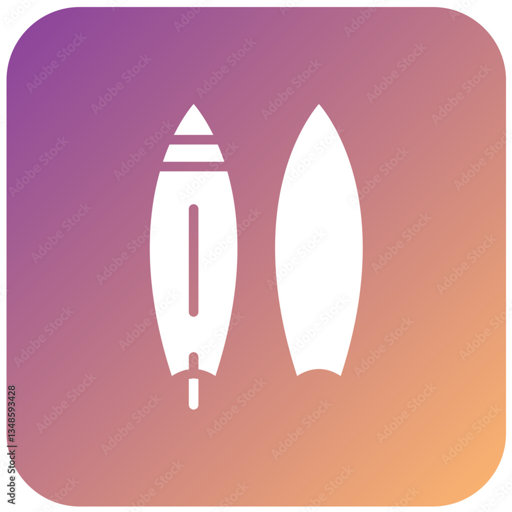 Vector Design Surfboard Icon Style Vector Design Surfboard Icon Style