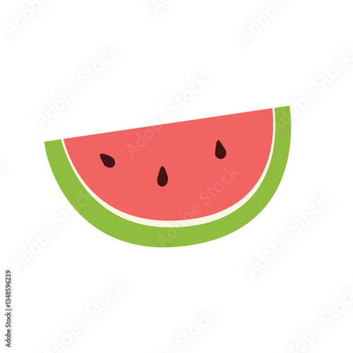 Watermelon slices on isolated background. Summer fruits icon. Vector illustration cartoon flat style