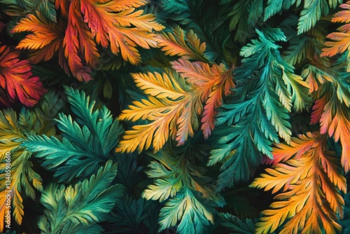 A detailed view of a group of leaves, ideal for showcasing plant textures and patterns