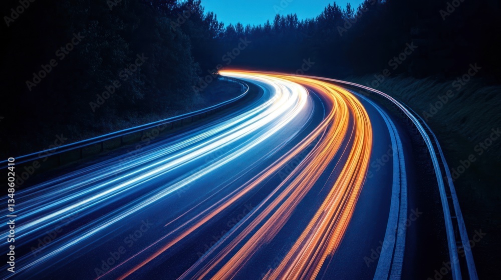 Night Highway: A Symphony of Lights and Speed Night Highway: A Symphony of Lights and Speed