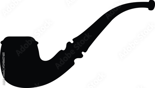 Smoking Pipe silhouette icon vector,Cigarette icon