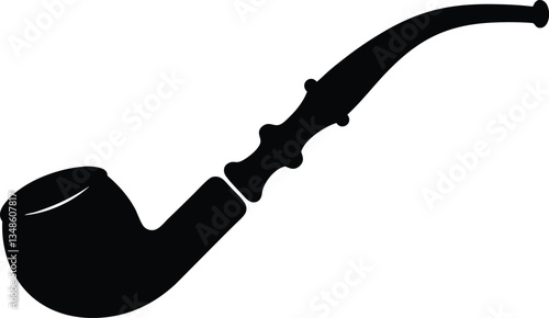 Smoking Pipe silhouette icon vector,Cigarette icon