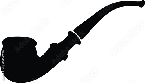 Smoking Pipe silhouette icon vector,Cigarette icon