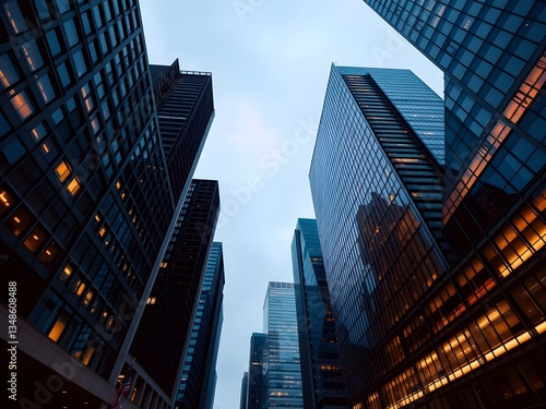 Wallpaper Mural Corporate office buildings towers skyscrapers low angle Torontodigital.ca
