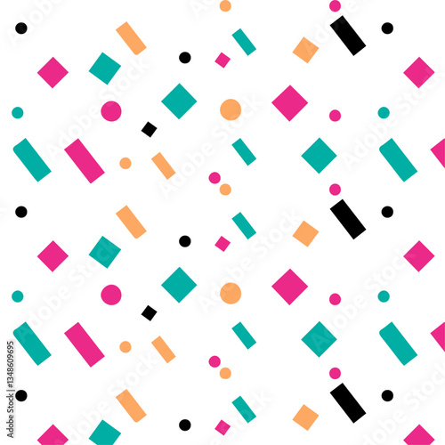 Abstract dots hand drawn Y2K naive seamless pattern. Vector organic colorful doodle circle dotted background in 70s groovy style