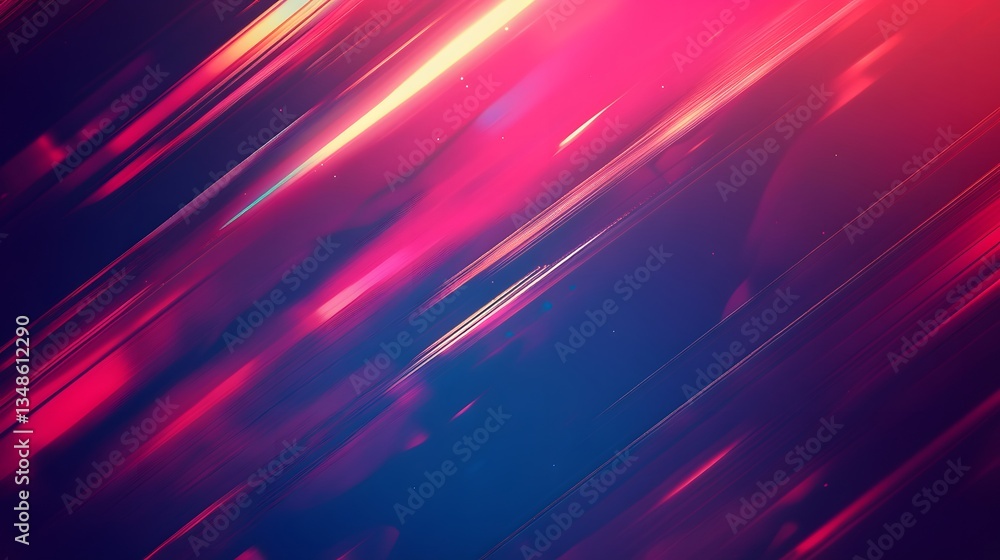 Fototapeta premium Diagonal abstract lines of vibrant colors and shining light