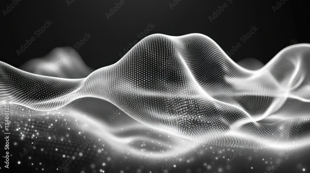 Abstract white wave digital particle background Abstract white wave digital particle background