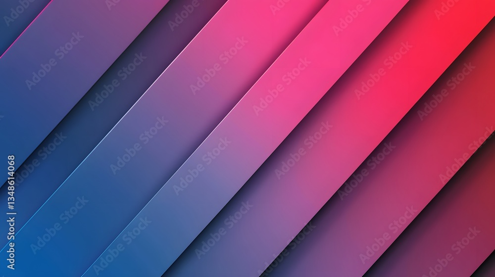 Obraz premium Diagonal overlapping gradient color bands creating abstract geometric designs