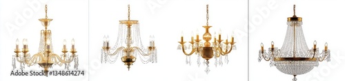 Elegant Gold and Crystal Chandeliers