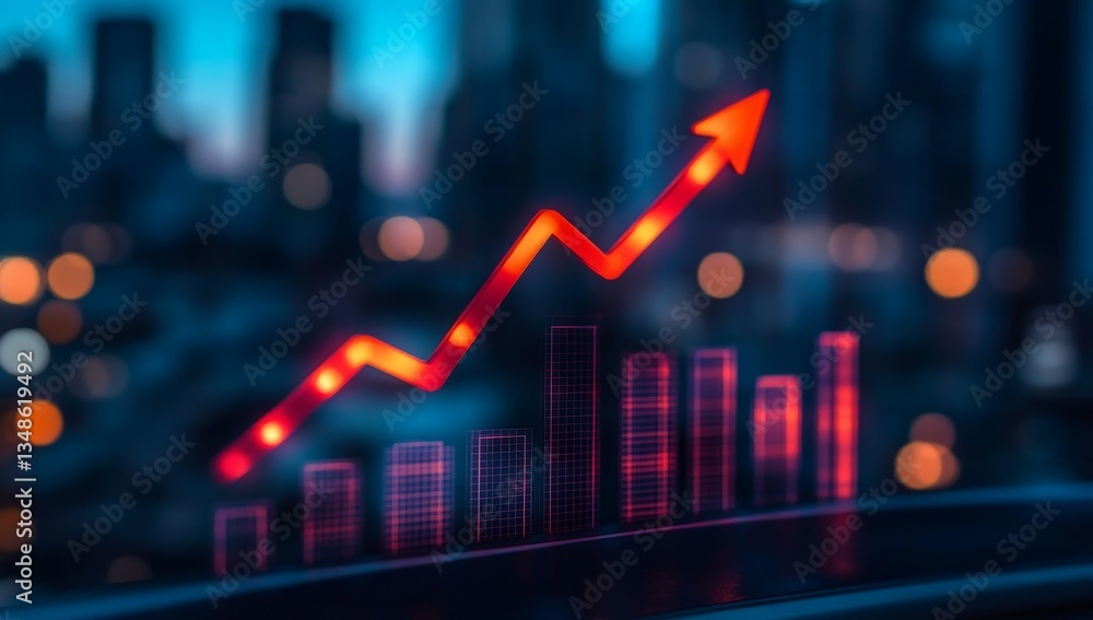 Financial growth in city backdrop Financial growth in city backdrop