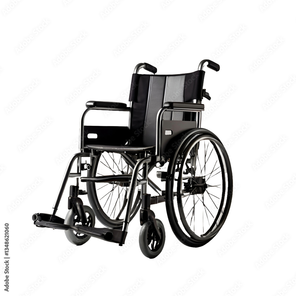 Fototapeta premium Wheelchair, isolated on transparent white background png