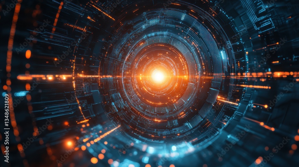 Futuristic Technology Tunnel: Abstract Digital Art Futuristic Technology Tunnel: Abstract Digital Art