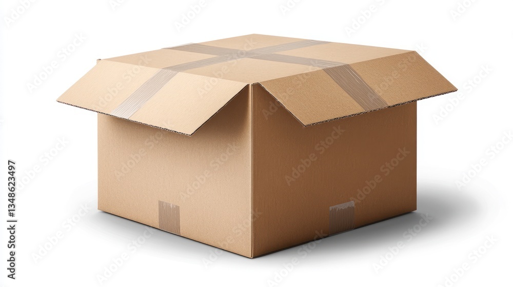 Fototapeta premium A Cardboard Box on a White Background