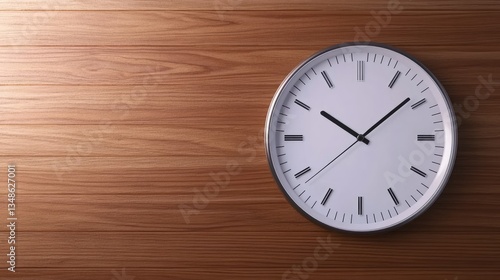 Wallpaper Mural Wall clock on light wood paneling Torontodigital.ca