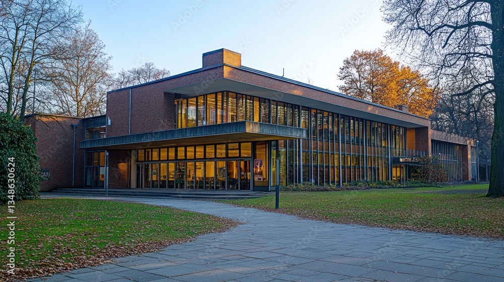 Obraz premium Autumnal Glow on University Building