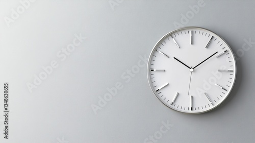 Wallpaper Mural White wall clock, minimalist design, indoor setting Torontodigital.ca