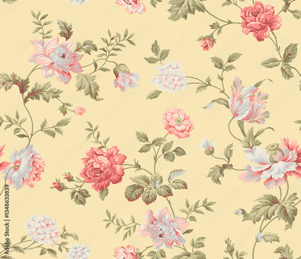 custom made wallpaper toronto digitalseamless pattern with flowers