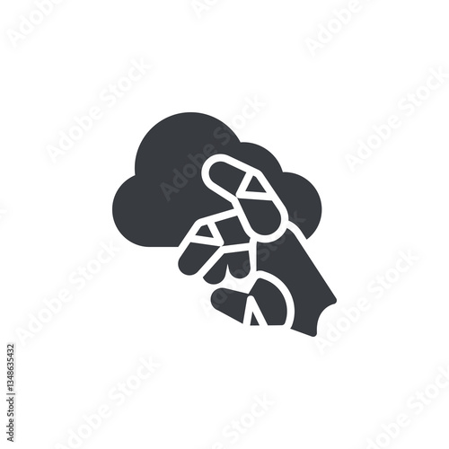 Cloud with a robotic arm vector icon