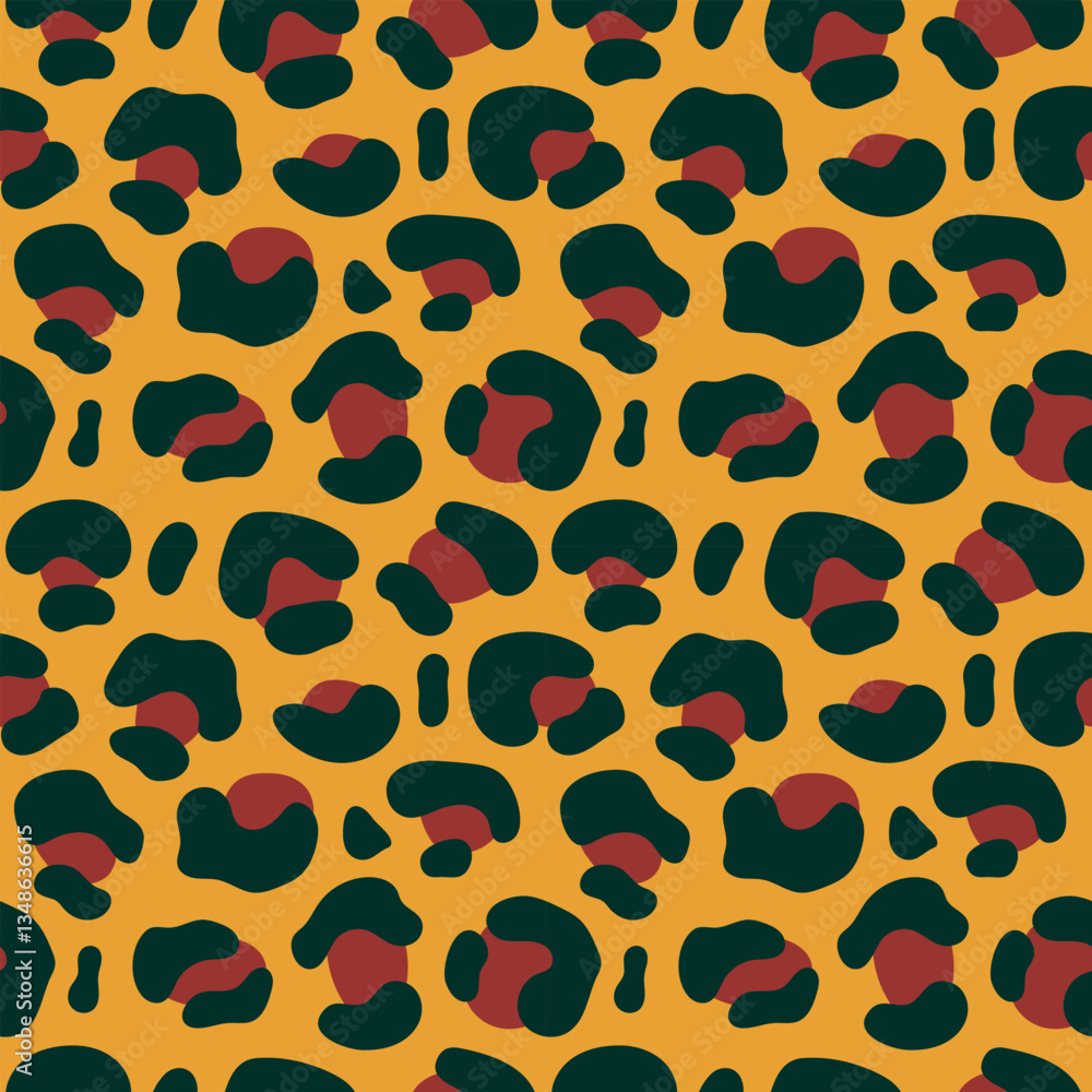 Leopard print seamless pattern. Exotic animal skin. Vector illustration for fabric, packaging, bed linen, home decor, cover Leopard print seamless pattern. Exotic animal skin. Vector illustration for fabric, packaging, bed linen, home decor, cover