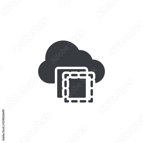 Cloud with a drag and drop vector icon