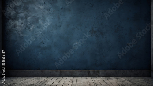 blue weathered brick wall with vintage texture and rough texture It gives the feeling of ancient architecture and grunge style interiors.
