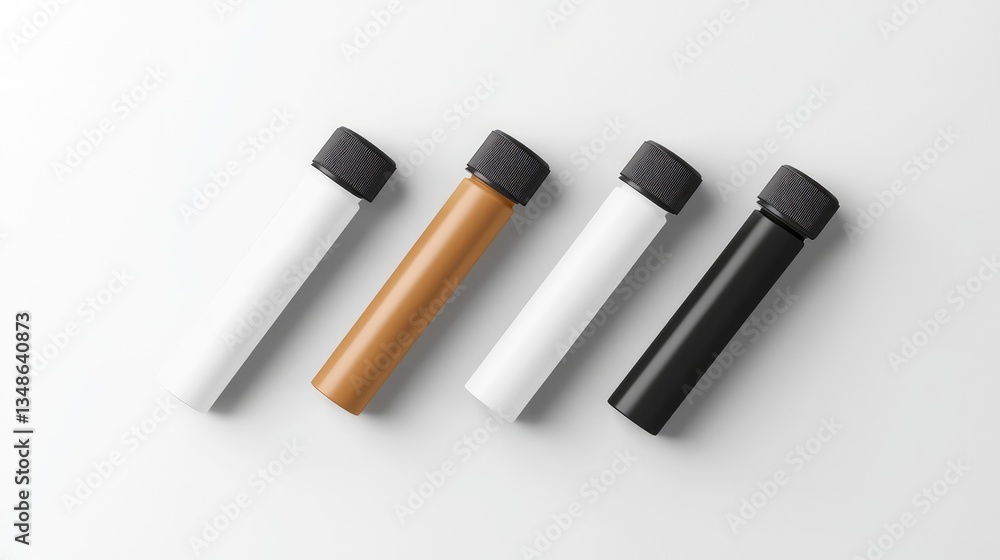 Naklejka premium A customizable packaging tube with a simple design, placed on a clean background, offering space for branding, text, or design elements.