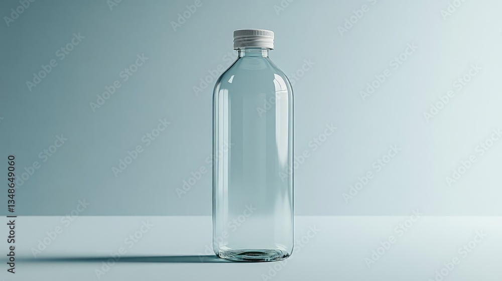 A transparent plastic bottle with no branding, placed on a clean background, ideal for product mockups and creative packaging designs. A transparent plastic bottle with no branding, placed on a clean background, ideal for product mockups and creative packaging designs.