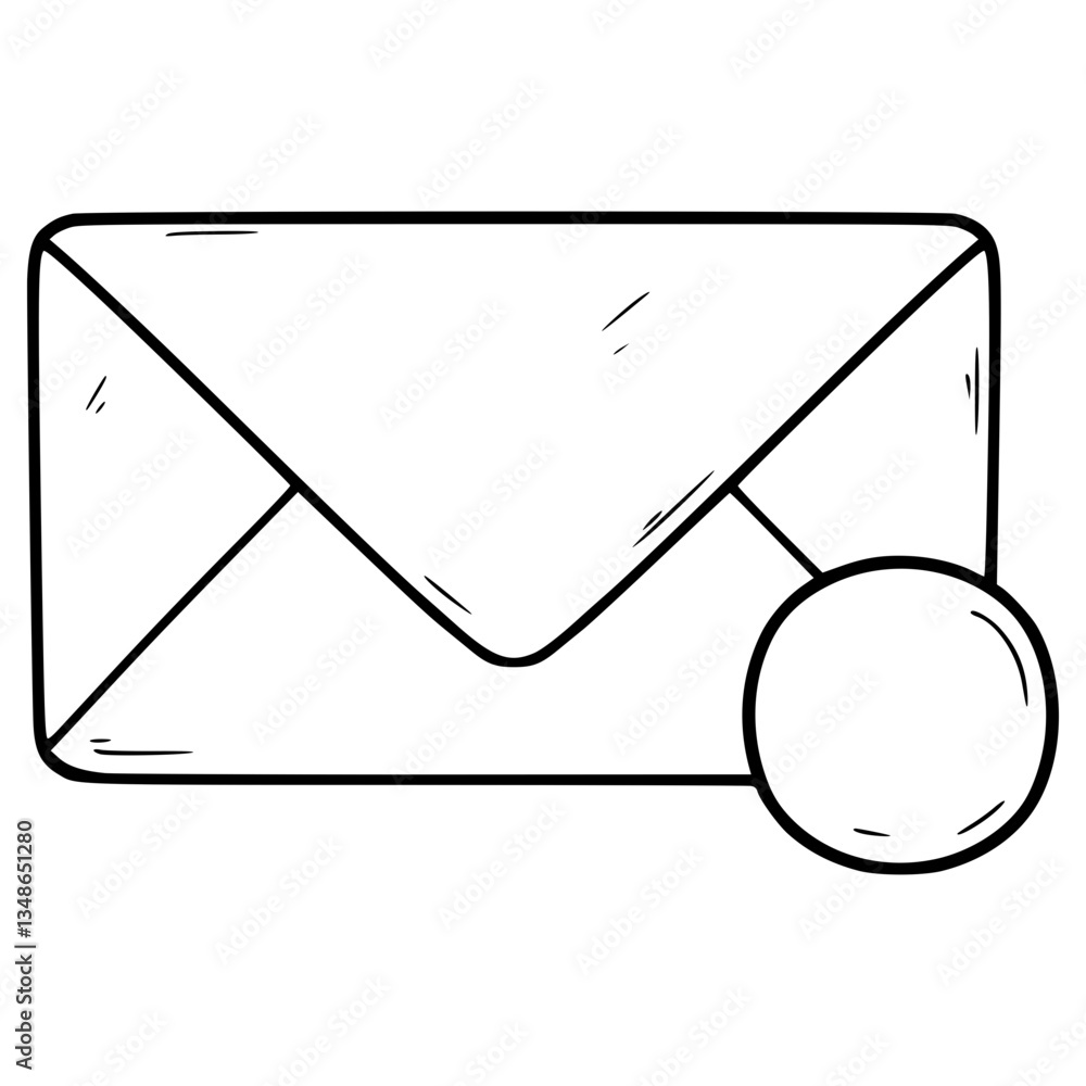 new mail illustration hand drawn outline vector new mail illustration hand drawn outline vector