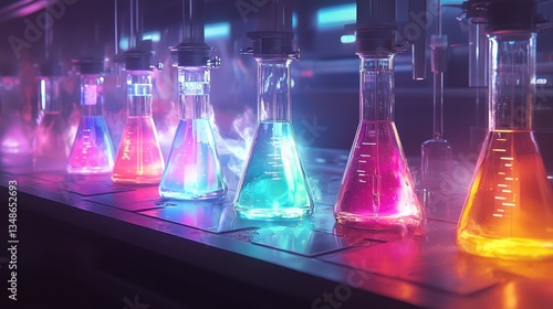 Wallpaper Mural Futuristic laboratory showcasing the innovative use of propylene glycol in advanced scientific research. Torontodigital.ca