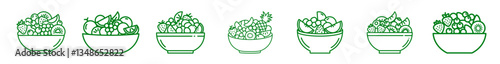 Fruit Salad icon set. Vector collection of usable and aesthetic outline icons.