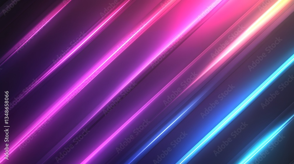 Angled neon lines create an abstract and colorful background design Angled neon lines create an abstract and colorful background design