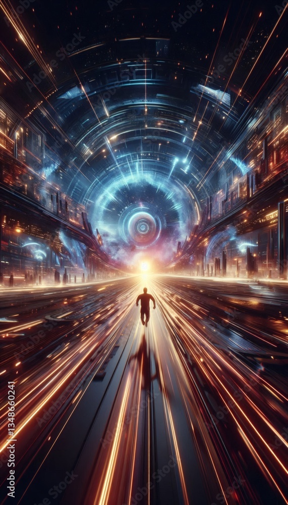 Obraz premium mystic is running through lightspeed, ascension chambers of pure enlightenment