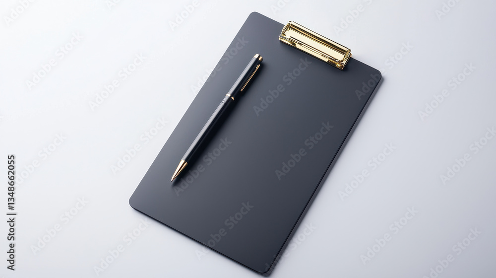 A sleek clipboard with a pen, perfect for note-taking in professional settings. isolated on white background. A sleek clipboard with a pen, perfect for note-taking in professional settings. isolated on white background.